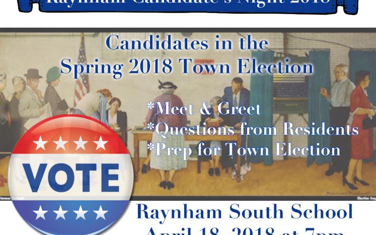 Candidate's Night, April 18 @ 7 PM at the South School